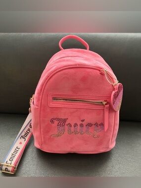 NEW Juicy Couture Small Rainbow Backpack Pink Lemonade Plush 11JCCITJC-PL